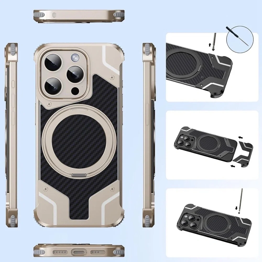 iPhone 16 Pro Max Metal Carbon Fiber Case